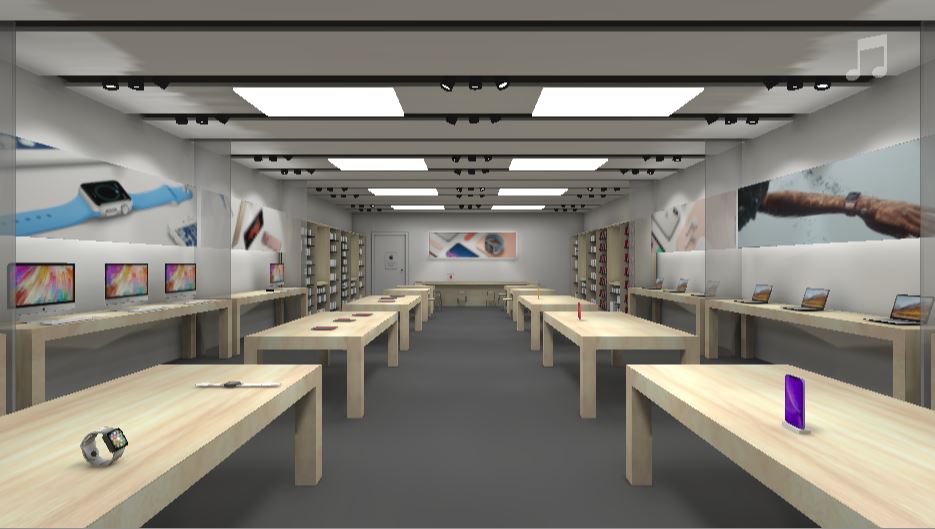 virtual store, with a training room in the back
